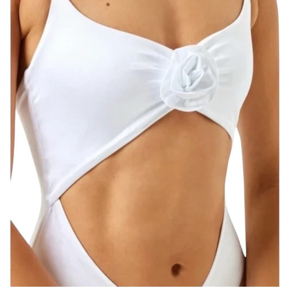 L*Space Sierra One Piece Bathing Suit - White Satin Shine, SMALL - Picture 8 of 11